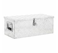 vidaXL Aluminium Storage Box - Portable and Compact Silver Toolbox with Secure Locking System and Practical Handle