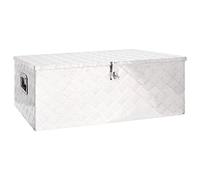 vidaXL Storage Box Silver 100x55x37 cm Aluminium Storage Chest Blanket Box