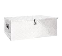 vidaXL Aluminium Storage Box - Silver, Transportable with Locking System, Suitable for Vehicle Storage and Camping, Rust-Resistant and Durable, 100x55x37 cm
