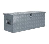 vidaXL Aluminum Box - Durable and - All-Purpose Storage Box for Tools and Accessories, Includes Locking System - 110.5x38.5x40 cm, Silver