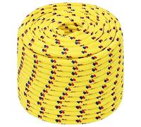 vidaXL Anchor Line - 12mm Thick Yellow Polypropylene Boat Rope, 25m Length, Weather-Resistant, for Sailing/Boating/Yachting
