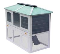 vidaXL Animal Rabbit Cage Double Floor Wood Chicken Mouse Pet Hutch House
