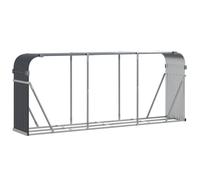 vidaXL Anthracite Galvanised Steel Log Holder Firewood Rack - Durable, Weather-Resistant Wood Storage for Fireplace, Outdoor Use