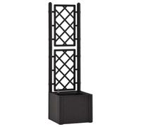 vidaXL Anthracite Garden Raised Bed with Built-In Trellis and Self-Watering System - UV, Weather and Frost-Resistant Plastic Planter for Indoor and Outdoor Use