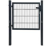 vidaXL 2D Metal Garden Fence Gate Wire Yard Mesh Single Door Anthracite Grey