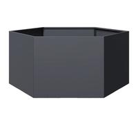 vidaXL Garden Planter, Plant Pot for Patio Balcony Terrace, Flower Pot for Flower Herb Plant, Outdoor Planter Box, Anthracite Hexagon Steel