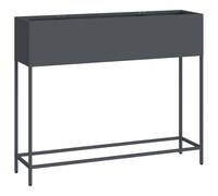vidaXL Anthracite Metal Decorative Inlays Planter - Weather, Indoor/Outdoor Versatile Rectangular Planter for Balconies, Gardens & Home Décor