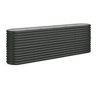 vidaXL Anthracite Oval Garden Raised Bed - Powder-coated Steel Planter, Weather-Resistant, Large 224x40x68 cm, for Patio/Garden