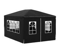 vidaXL Anthracite Party Tent - 3x4m, UV and Water-Resistant Polyethylene Material, Sturdy Steel Frame, Outdoor Canopy with Decorative Side Panel Windows and Zip Door.
