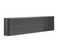 vidaXL Anthracite Powder-Coated Steel Garden Raised Bed - 260x40x68 cm - Sturdy & Weather-Resistant - Oval Planter for Outdoor Gardening