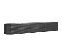vidaXL Anthracite Raised Garden Bed - Powder-Coated Steel Planter for Outdoor Use - Spacious, Durable, and Stylish - Ideal for Patios, Gardens, and Balconies - 440 x 80 x 68 cm