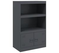 vidaXL Anthracite Sideboard - Steel Storage Cabinet with Shelves, 67x39x107cm for Living Room and Dining Room