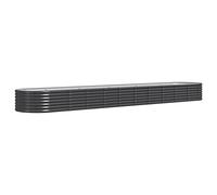 vidaXL Anthracite Steel Oval Garden Raised Bed - Powder-coated Planter for Outdoor Plants/Vegetables/Herbs, DIY 440x80x36 cm