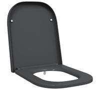 vidaXL Anthracite Toilet Seat - Grey Plastic - Modern Contoured Design - Standard Installation - Waterproof, Ergonomic WC Lid for Indoor Bathroom - Anti-Slip Matte Finish - Dimensions 35 x 44.8 cm