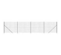 vidaXL Anthracite Wire Mesh Fence with Flange - Steel/PVC Coated Garden Fencing, UV-Resistant Outdoor Barrier, 2.2x10m