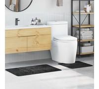 vidaXL Anti-slip Bath Mat Set 2 pcs Dark Grey PP