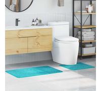 vidaXL Anti-slip Bath Mat Set 2 pcs Turquoise PP