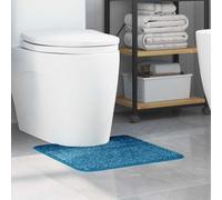 vidaXL Anti-slip Bath Mat with Toilet Cut Blue 50 x 50 cm PP