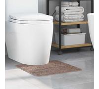 vidaXL Anti-slip Bath Mat with Toilet Cut Brown 50 x 50 cm PP