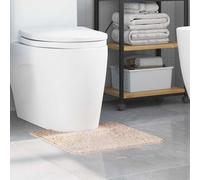 vidaXL Anti-slip Bath Mat with Toilet Cut Cream 50 x 50 cm PP