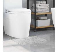 vidaXL Anti-slip Bath Mat with Toilet Cut Grey 50 x 50 cm PP