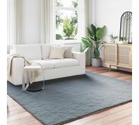 Faux Rabbit Fur Rug Anthracite 200x200cm Polyester Ultra Soft Anti-Slip CozyWarm