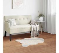 Rug Faux Rabbit Fur 80x120 cm Cream Polyester Anti-Slip Plush Cozy Warm Luxe Mat