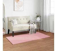 vidaXL Anti-Slip Faux Rabbit Fur Rug Olite Pink 80 x 150 cm Polyester