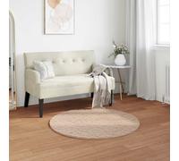 vidaXL Anti-Slip Faux Rabbit Fur Rug OLITE Taupe Ø 120 cm Polyester