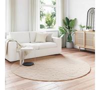 vidaXL Anti-Slip Faux Rabbit Fur Rug OLITE Taupe Ø 160 cm Polyester