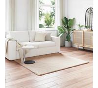 vidaXL Anti-Slip Faux Rabbit Fur Rug Olite Taupe 120 x 120 cm