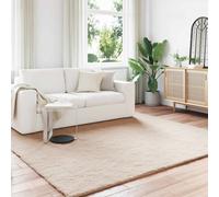 vidaXL Anti-Slip Faux Rabbit Fur Rug Olite Taupe 200 x 200 cm