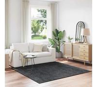 vidaXL dark grey polyester area rug 200x200 cm square indoor modern design