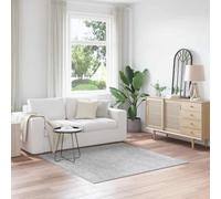 vidaXL grey square area rug - soft polyester mat 160x160 cm for living room/bedroom/dining area - modern design