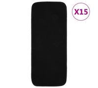 Vidaxl Anti Slip Stair Mats 15 Pcs 60X25 Cm Black Rectangular