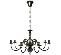 vidaXL Antique Black Metal Chandelier 8 x E14 Bulbs