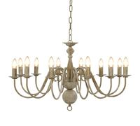 vidaXL Chandelier Antique White Featuring 12 E14 Bulb Bases - Elegant Metal Chandelier for Living Room, Dining Room and Bedroom