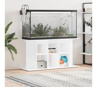 vidaXL Aquarium Stand, Fish Tank Cabinet with 3 Tiers, Fish Tank Stand for Home Living Room, Aquarium Cabinet, White Engineered Wood