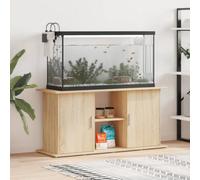 vidaXL Aquarium Stand Sonoma Oak 121x41x58 cm Engineered Wood with Storage Shelves and Compartments
