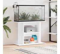 vidaXL Stylish Aquarium Stand - 3 Tier Design, Storage Functionality, Engineered Wood, 80x35x60 cm, White Finish