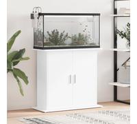 vidaXL Engineered Wood Aquarium Stand, Modern White Fish Tank Stand with Storage Compartments, 81x36x73 cm, Home Decor Accessory