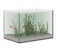 vidaXL Aquarium with Storage Transparent 30 x 20 x 20 cm Glass, A Rectangular, Modern, Durable Design for Home or Office, for Functional Spaces, Strong Structure, Easy to Maintain