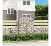vidaXL Arched Gabion Basket 100x30x120/140 cm Galvanised Iron, Silver
