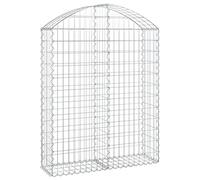 vidaXL Arched Gabion Basket 100x30x120/140 cm Galvanised Iron