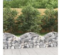 vidaXL Arched Gabion Basket 100x30x40/60 cm Galvanised Iron, Silver