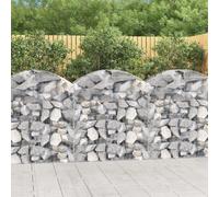 vidaXL Arched Gabion Basket 100x50x100/120 cm Galvanised Iron, Silver