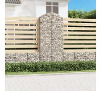 vidaXL Arched Gabion Basket 100x50x220/240 cm Galvanised Iron