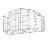 vidaXL Arched Gabion Basket 100x50x40/60 cm Galvanised Iron, Silver