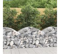 vidaXL Arched Gabion Basket 100x50x60/80 cm Galvanised Iron, Silver