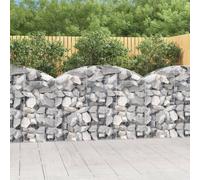vidaXL Arched Gabion Basket 150x30x100/120 cm Galvanised Iron, Silver